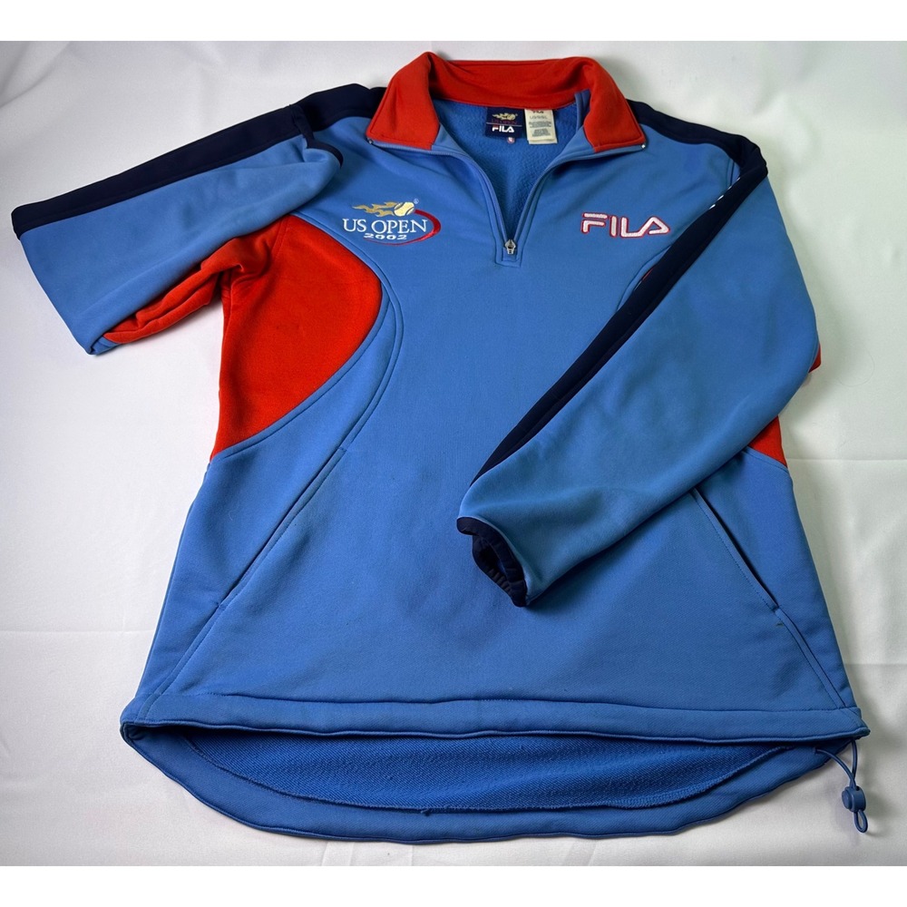 Vintage Fila US Open 2002 Tennis Jacket Pullover Blue Red Womens‎ Large